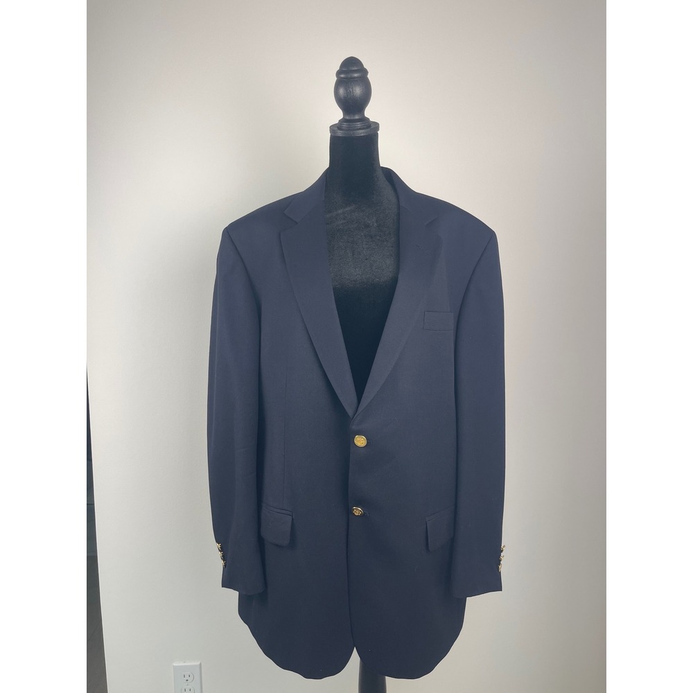 Vintage Botany 500 Navy Blue Blazer 44R – 100% Worsted Wool – Made in Canada